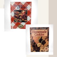 Vintage Better Homes and Gardens Dessert Cookbook Pair - Homemade Holidays & Cookies, 1990s Recipes, Retro Baking