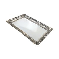 Vintage Vanity Mirror Tray : Ornate Metal Perfume Tray
