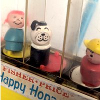 Vintage 1969 Fisher Price Happy Hoppers Push Toy - Classic Toddler Walking Toy - Collectible Mid Century Modern Toy