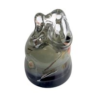 Vintage Art Glass Sculpture, Abstract Form, Signed (Unreadable), Decorative Glass Art, Heavy Glass Piece