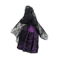 Vintage 1960s Spanish Flamenco Dancer Doll, Purple Dress, Black Lace, 11 Inches, Collectible Doll, Gift for Doll Collectors, Vintage Decor