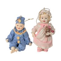 Vintage Ashton Drake Baby Ornaments, Set of 12, Resin Figurines, Collectible Nursery Decor, Christmas Tree Ornaments