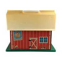 Vintage 1967 Fisher Price Play Family Farm Barn, Little People Barn, Toy Barn, Collectible Toy