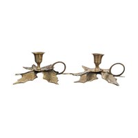 Vintage Brass Candlesticks | Leaf Candle Holders | Made in India | Boho Decor | Brass Decor