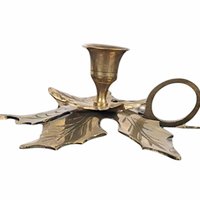 Vintage Brass Candlesticks | Leaf Candle Holders | Made in India | Boho Decor | Brass Decor