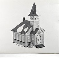 Vintage Dept 56 Sleepy Hollow Church - New England Village #5955-2 - Lighted Porcelain Christmas Village