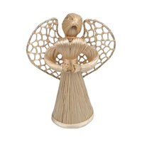 Corn Husk Angel Figurines | Set of 3 Praying Angels | Rustic Angel Decor | Handmade Angel Trio | Natural Fiber Art