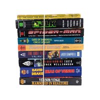 Vintage Sci-Fi Fantasy Book Lot, 80s Sci-Fi, Marvel Movie Tie-In, Vernor Vinge, David Drake, Keith Laumer, Military Sci-Fi Collection