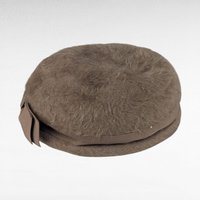 Vintage 1960s BelMar Taupe Fur Felt Pillbox Hat with Bow, The Dayton Co Merri Soie Finish, Mid-Century Ladies Accessory