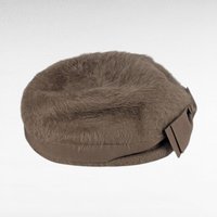 Vintage 1960s BelMar Taupe Fur Felt Pillbox Hat with Bow, The Dayton Co Merri Soie Finish, Mid-Century Ladies Accessory