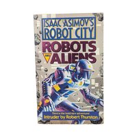 Isaac Asimov's Robots and Aliens Book Lot, Vintage Robot City Sci Fi Series, 80s 90s Paperback Set, Asimov Universe Novels