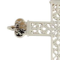 2002 Lenox Gold Trimmed Cross Pierced Ornament | Porcelain Christmas Ornament | Religious Christmas Decor | Collectible Lenox
