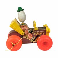 Vintage Fisher Price Jalopy Pull Toy | Classic Wooden Toy Car | Collectible Toy | 1960s Toy | Gift for Toddler