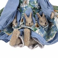 Vintage Mother Rabbit with Baby Bunnies Figurine | Ceramic and Cloth Rabbit Family | Easter Decor | Spring Decor | Nursery Decor