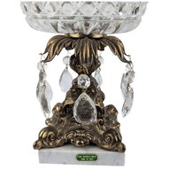 Vintage Crystal and Marble Candy Dish, Covered Candy Bowl, Italian Marble Base, Crystal Candy Jar, Elegant Home Decor, Gift for Hostess