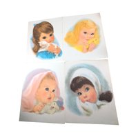 Vintage Northern's Beauty Portraits, Set of 4, 11x14", Pin-Up Art, Wall Art, Collectible Prints, Gift for Vintage Lovers