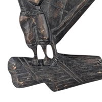Vintage Carved Wood Sailor on Sailboat Wall Hanging, Nautical Decor, Gift for Him, Boating Enthusiast, Man Cave Art, 18 Inch
