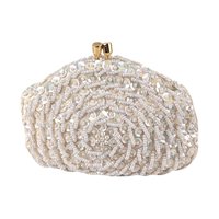 Vintage Princess Gardner Beaded Sequin Coin Purse, Ivory Evening Bag, Bridal Purse, Gift for Her, Original Box