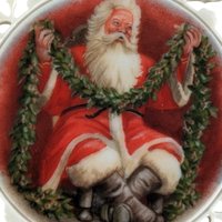 Vintage Lenox Portrait Series Santa Ornament | Santa with Garland | Porcelain Christmas Ornament | Collectible Lenox