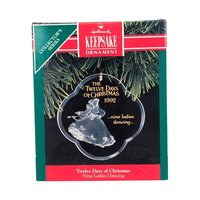 Vintage Hallmark 9 of the 12 Days of Christmas Ornament Lot - 90s Acrylic Keepsake Ornaments with Boxes