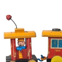 Vintage Fisher Price Huffy Puffy Train | Wooden Pull Toy | Classic Toy | 1960s Toy | Collectible Toy Train