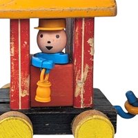 Vintage Fisher Price Huffy Puffy Train | Wooden Pull Toy | Classic Toy | 1960s Toy | Collectible Toy Train