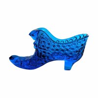 Vintage Shoe Figurine Lot, Glass Slippers, Fenton Cat Shoe, Daisy Button Shoe, Blue Ceramic Shoe, Collectible Shoes, Gift for Collector