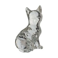 Vintage Glass Animal Figurines - Cat & Elephant Set - Clear Glass Decor, Collectible Glass, Animal Lover Gift