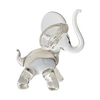 Vintage Glass Animal Figurines - Cat & Elephant Set - Clear Glass Decor, Collectible Glass, Animal Lover Gift
