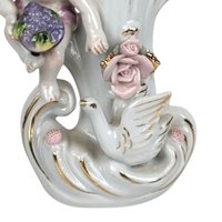 Vintage Ucagco Cherub Figural Bud Vase, Porcelain, Floral Decor, 6 Inches - Inspired by Camille Naudot, Dirty Interior, Small Vase