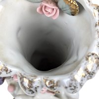 Vintage Ucagco Cherub Figural Bud Vase, Porcelain, Floral Decor, 6 Inches - Inspired by Camille Naudot, Dirty Interior, Small Vase