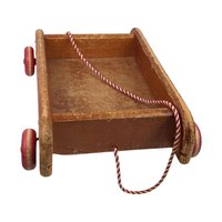 Vintage Playskool Colorol Wagon with Blocks | Wooden Pull Toy | Classic Toy | 1950s Toy | Educational Toy