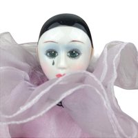 Vintage Pierrot Clown Doll in Pink | Porcelain Clown Doll | Collectible Doll | 16 Inches Tall