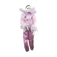Vintage Pierrot Clown Doll in Pink | Porcelain Clown Doll | Collectible Doll | 16 Inches Tall
