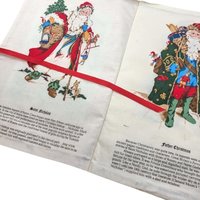 Vintage Father Christmas Legend of Santa Cloth Book, Handmade Holiday Decor, Christmas Story Book, Gift for Children