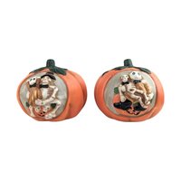 Vintage Ceramic Halloween Decor Lot - Ghost Figurines, Jack O' Lantern Nightlight, Tealight Holders - Spooky Home Decor, Halloween Gift