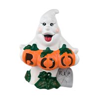 Vintage Ceramic Ghost Light, Halloween Decoration, Spooky Decor, Night Light, Gift for Halloween Lover