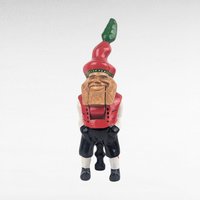 Vintage German Wood Nutcracker, Hand Carved Gnome Figure, Folk Art Elf with Red Hat, Collectible Christmas Decor, Woodland Holiday Accent