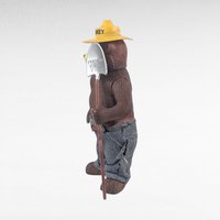 Vintage 1970s R Dakin Smokey the Bear Figure, 8" Vinyl Toy with Shovel, Forest Service Mascot, Americana Decor, National Park