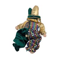 Vintage Little Irish Jester Doll, Porcelain Head Hands Feet, 9.25 Inch Height, Collectible Irish Decor, Whimsical Shelf Display