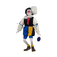 Vintage Clown Doll, Porcelain Face and Limbs, Collectible Display Doll, Whimsical Home Decor, Gift for Clown Enthusiasts