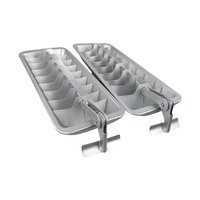 Pair of Aluminum Ice Cube Trays, Vintage Kitchenware, Functional Ice Trays, Classic Refrigerator Accessory, Gift for Home Bar Enthusiasts