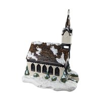 Vintage Byron Mold Lighted Musical Church, Ceramic Christmas Village Decoration, Holiday Decor, Gift for Collector