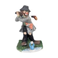 Vintage Flambro Emmett Kelly Jr. Hobo Clown Golf Figurine, Swinging Golf Club, Collectible Clown, Gift for Golfer, 5 Inches, Circus Theme