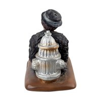 Vintage Esco Emmett Kelly Jr. Clown Leaning on Fire Hydrant Resin Figurine, 8", Collectible Clown Decor, Gift for Clown Collectors