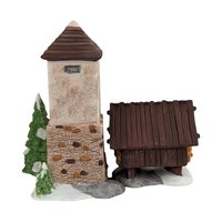 Vintage Dept 56 Silo & Hayshed - Heritage Village Collection #5950-1 - Porcelain Christmas Village - Winter Scene