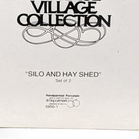 Vintage Dept 56 Silo & Hayshed - Heritage Village Collection #5950-1 - Porcelain Christmas Village - Winter Scene