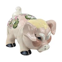 Vintage Kay Finch Grumpy Pig Figurine | California Pottery | Hand-Painted Pig | Collectible Animal Figurine