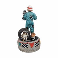 Flambro Emmett Kelley "With a Little Bit of Luck" Music Box, Clown Figurine, Racing Theme, 7 Inches, Collectible Music Box, Working Music