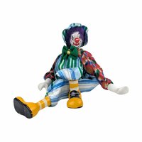 Vintage Ganz Shelf Sitter Clown, Porcelain, Fabric Costume, 14 Inches, Collectible Clown Doll, Display Doll